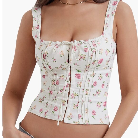House of CB Tops - House of CB Chicca Square Neck Corset Top - M